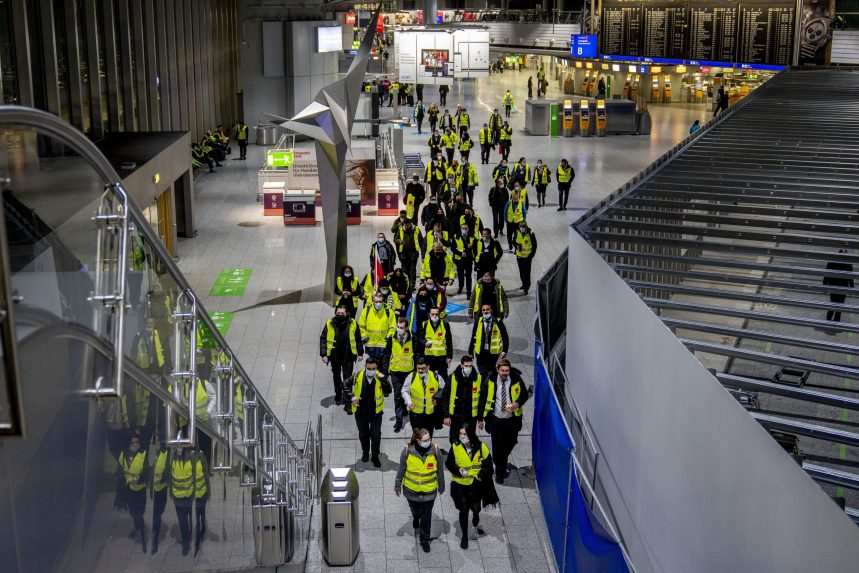 Sztrájkolnak a frankfurti reptér dolgozói