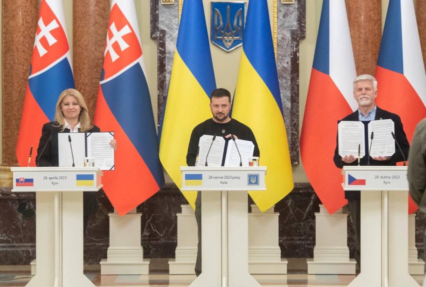 A szlovák és a cseh államfő találkozott Volodimir Zelenszkijjel