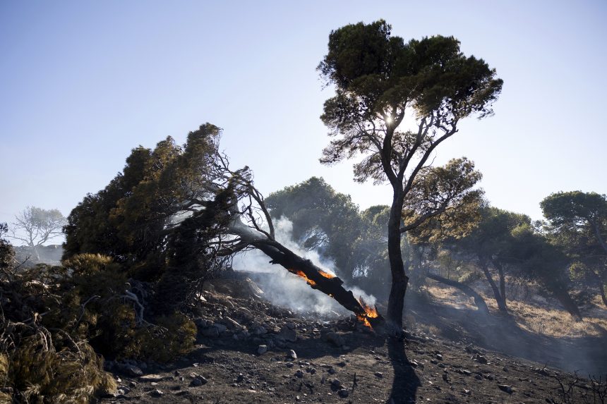 A görög tűzoltók harmadik napja küzdenek az ország erdőtüzeivel